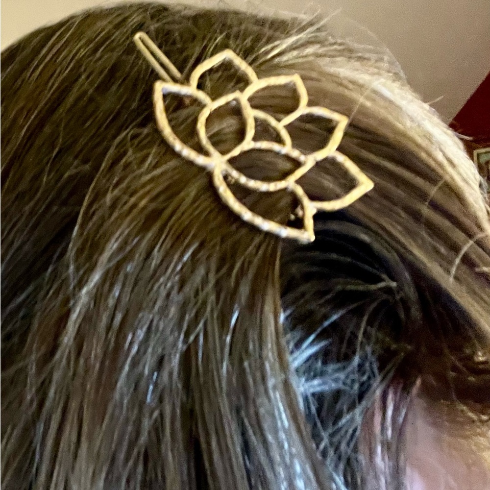 Fair Trade Gold Lotus Hair Clip